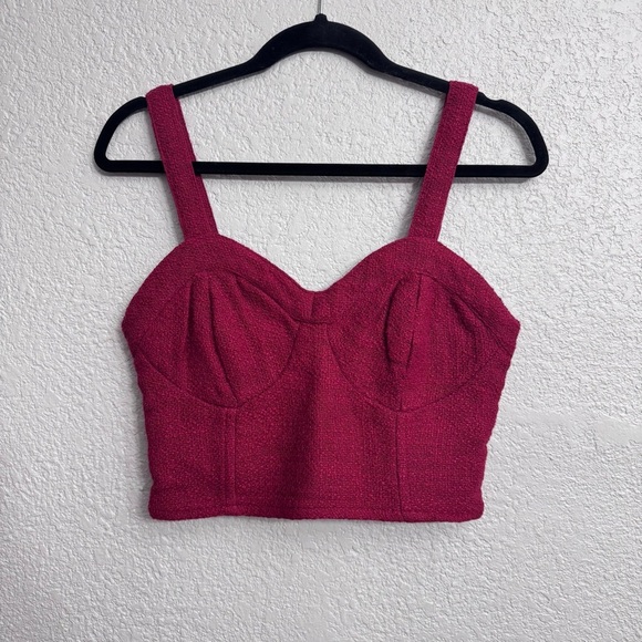 NWT Japna Red Corset Crop Top - Size Medium - Picture 1 of 5